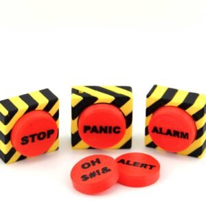 Big red button fidget clickers with different phrases