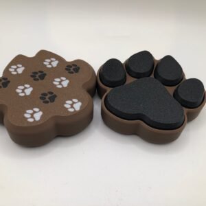 Brown dog paw 5-button clickers
