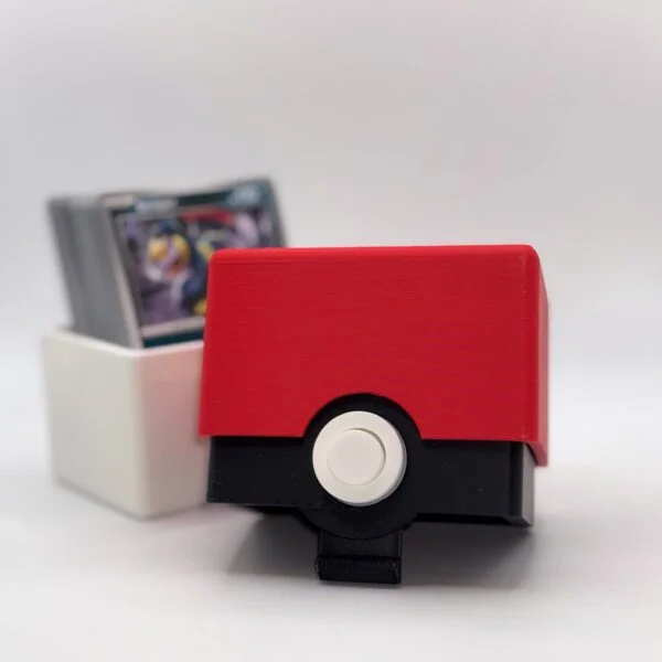 Pokéball deck box open with cards